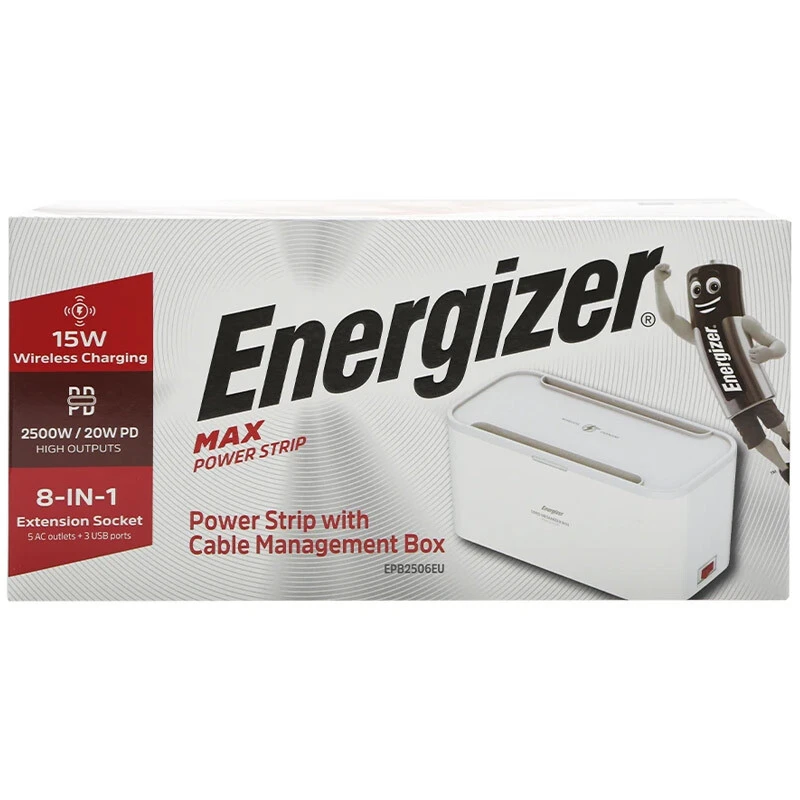 چند راهی و شارژر وایرلس انرجایزر EPB2506EU با کابل 2 متری + شارژر USB و Type-C