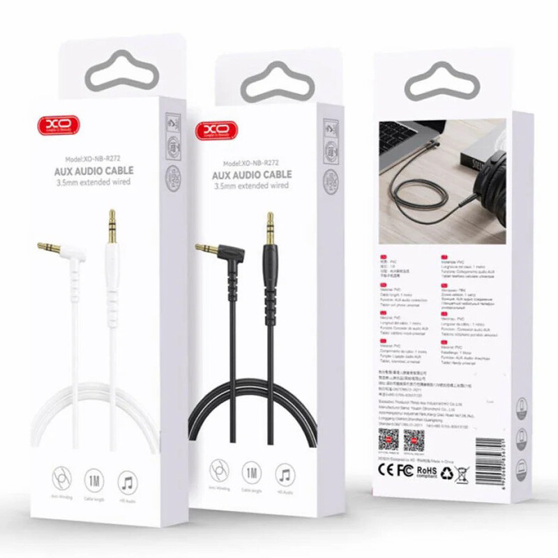 کابل AUX ایکس او XO-NB-R272 یکسر L طول 1 متر