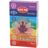 عود مخروطی هفت چاکرا HEM بسته 10 عددی
