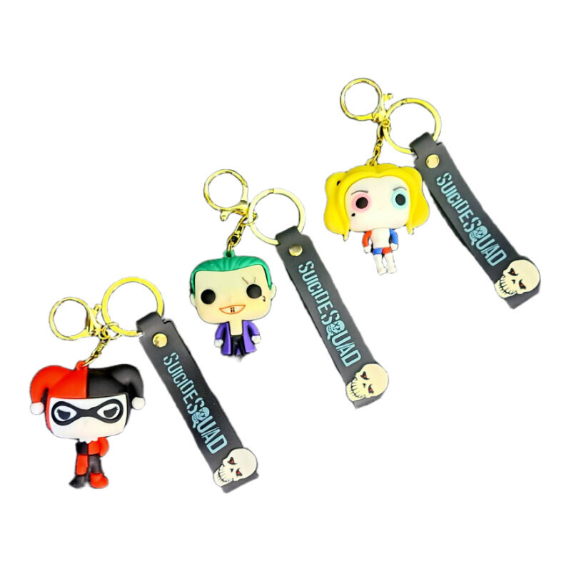 جاکلیدی سیلیکونی طرح هارلی کویین و جوکر Harley Quinn & Joker Sucide Squad بسته 3 عددی