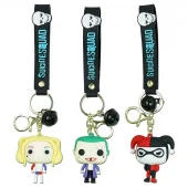 جاکلیدی سیلیکونی طرح هارلی کویین و جوکر Harley Quinn & Joker Sucide Squad بسته 3 عددی