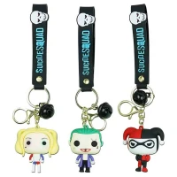 جاکلیدی سیلیکونی طرح هارلی کویین و جوکر Harley Quinn & Joker Sucide Squad بسته 3 عددی