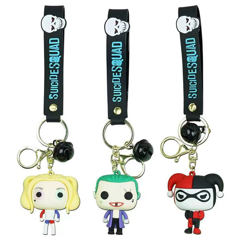 جاکلیدی سیلیکونی طرح هارلی کویین و جوکر Harley Quinn & Joker Sucide Squad بسته 3 عددی