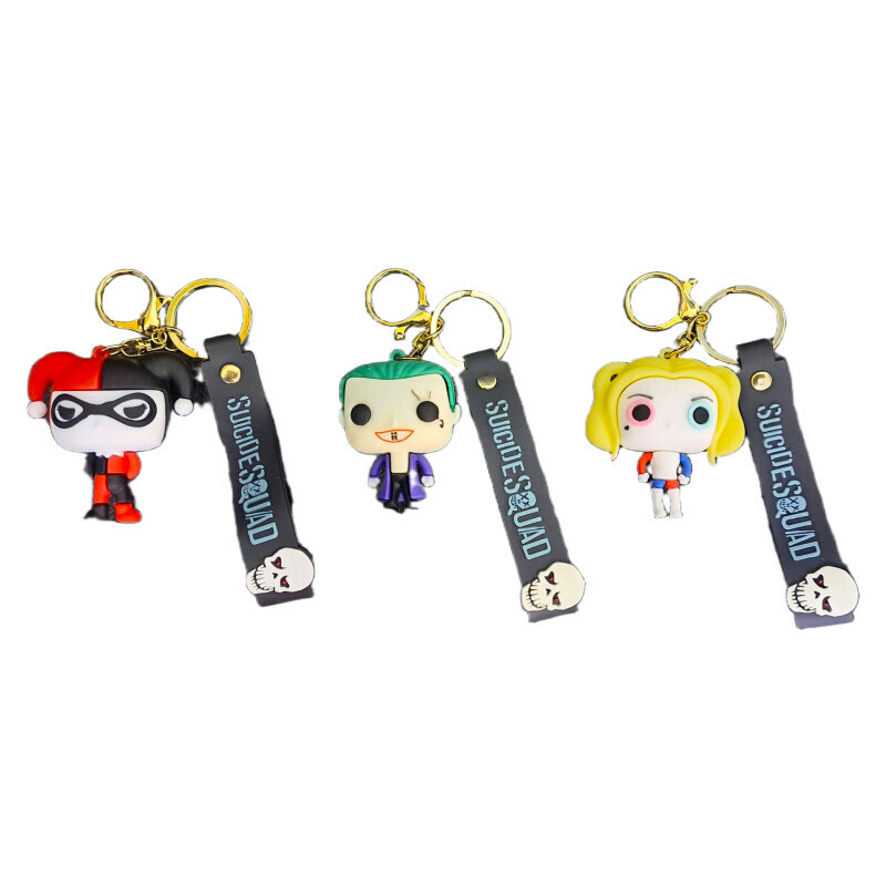 جاکلیدی سیلیکونی طرح هارلی کویین و جوکر Harley Quinn & Joker Sucide Squad بسته 3 عددی