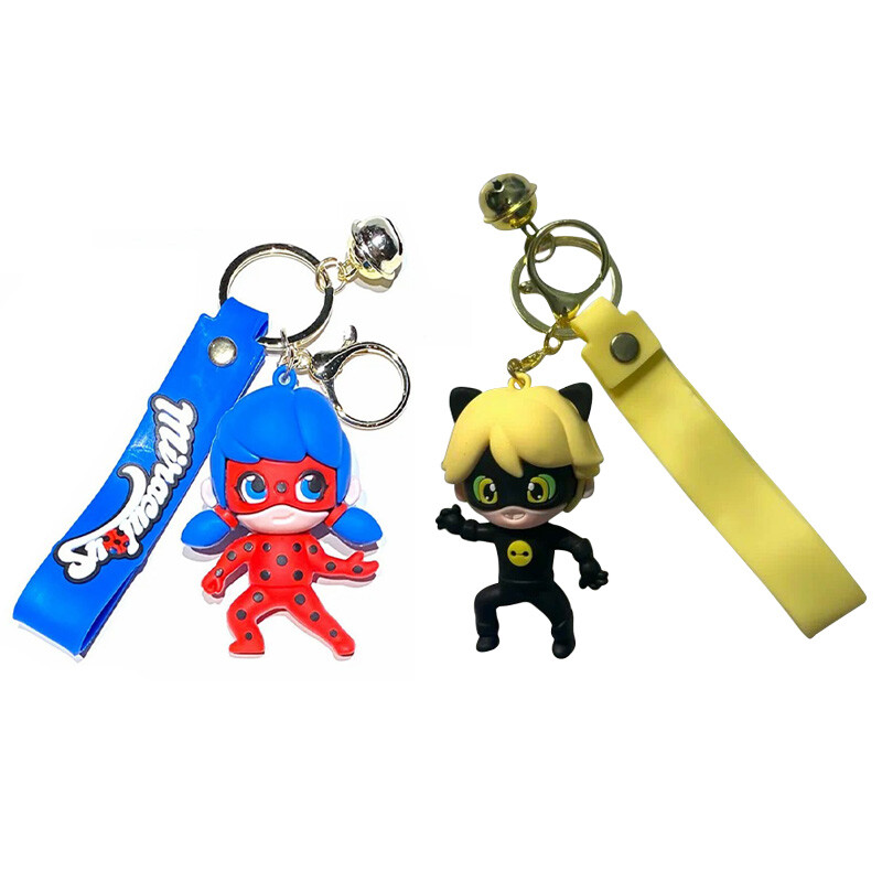 جاکلیدی سیلیکونی طرح Ladybug & Cat Noir Miraculous بسته 2 عددی