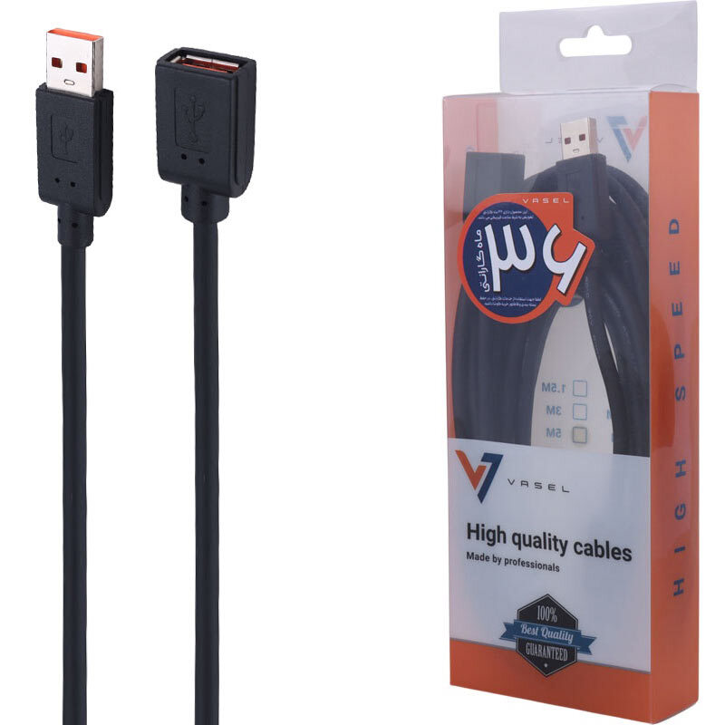 کابل افزایش طول USB واصل طول 5 متر