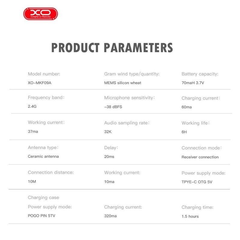 میکروفون یقه ای بی سیم XO XO-MKF09A
