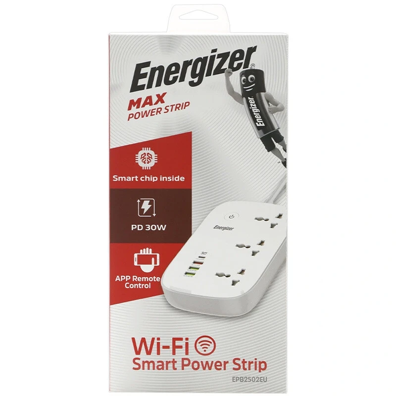 چند راهی 3 خانه انرجایزر EPB2502EU با کابل 2 متری + شارژر USB و Type-C