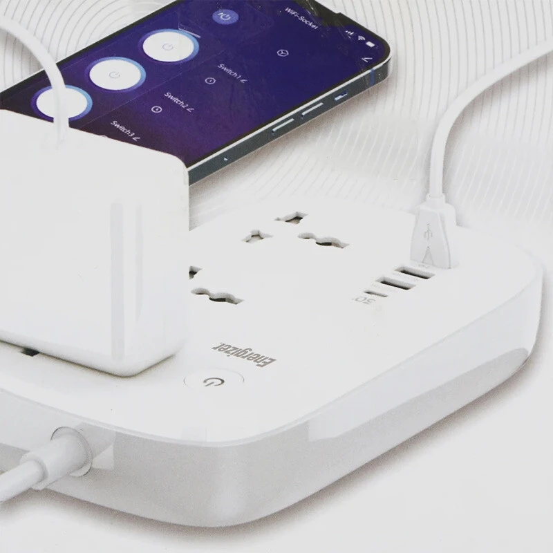 چند راهی 3 خانه انرجایزر EPB2502EU با کابل 2 متری + شارژر USB و Type-C