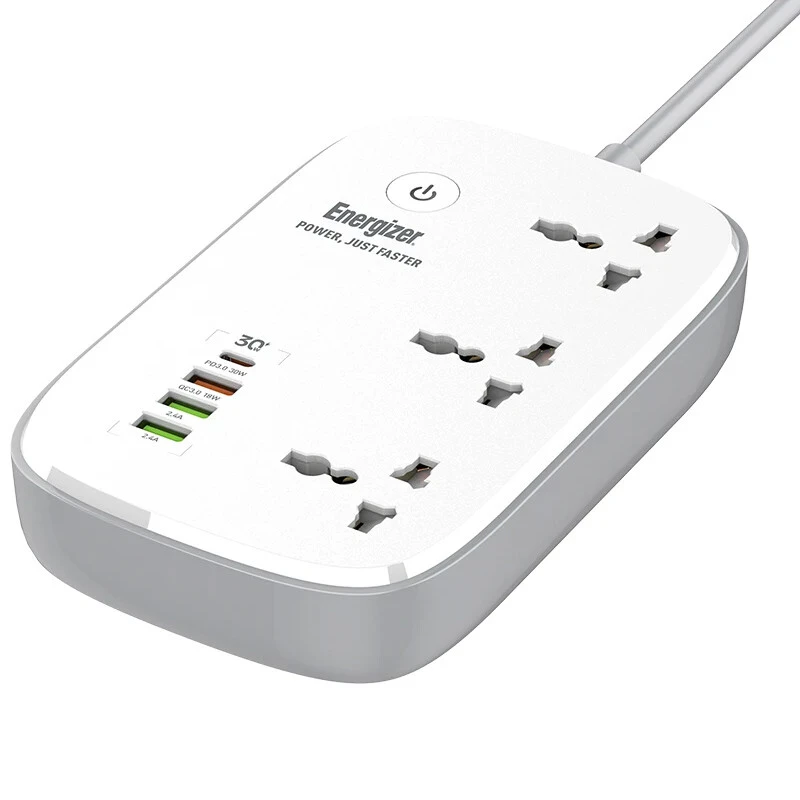 چند راهی 3 خانه انرجایزر EPB2502EU با کابل 2 متری + شارژر USB و Type-C