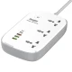 چند راهی 3 خانه انرجایزر EPB2502EU با کابل 2 متری + شارژر USB و Type-C
