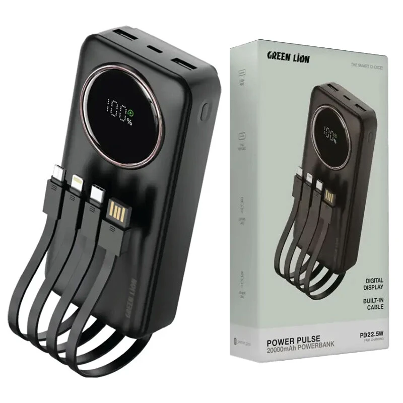 پاور بانک فست شارژ گرین لاین Power Pulse PD QC3.0 22.5W ظرفیت 20000 میلی آمپر ساعت