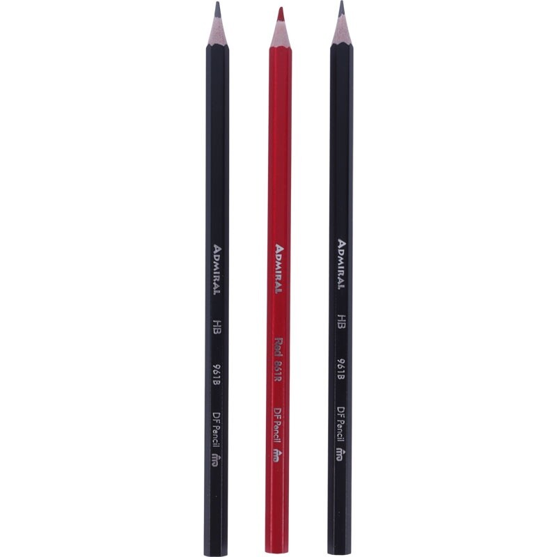 مداد مشکی و قرمز آدمیرال Admiral 961B بسته 2+4 عددی
