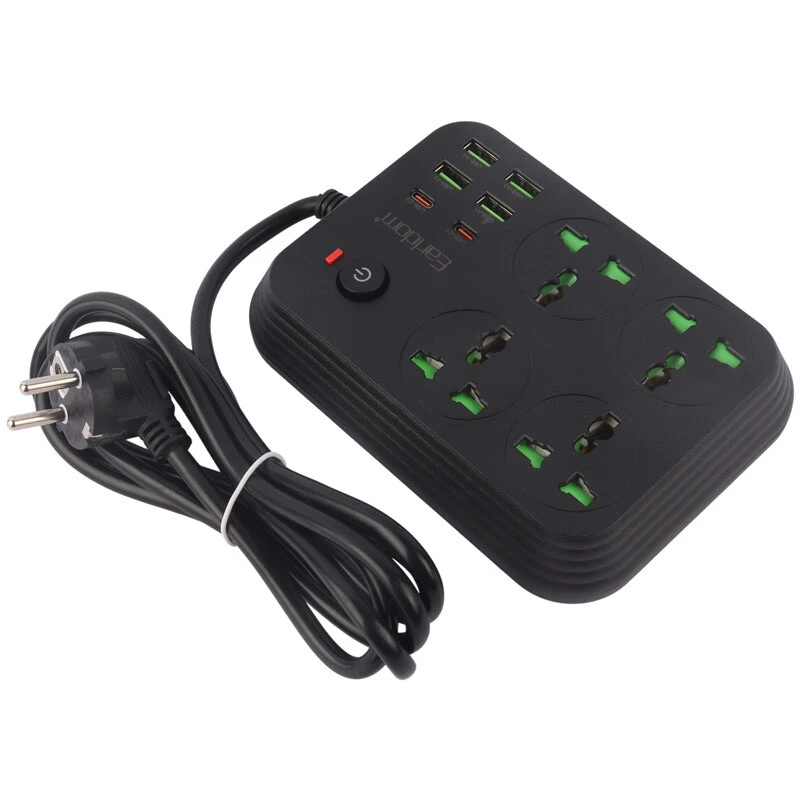 چند راهی 4 خانه ارلدام ES-SC25 با کابل 2 متری + شارژر USB و Type-C