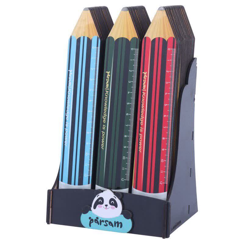 خط کش چوبی Parsam 12cm بسته 48 عددی