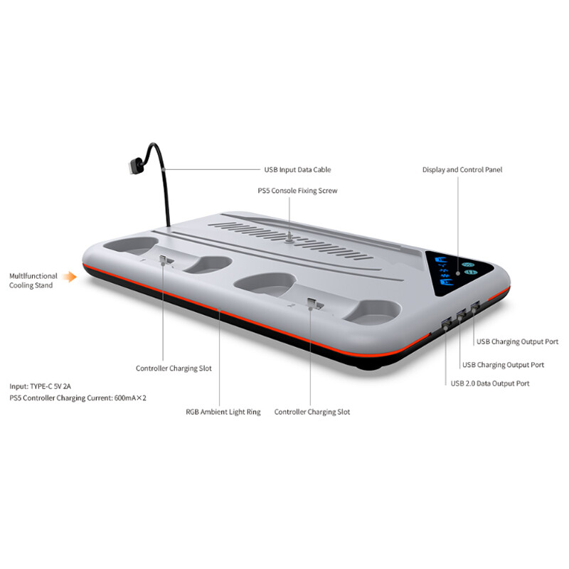 خنک کننده و شارژر دسته PS5/PS5 Slim دابی TP5-3557