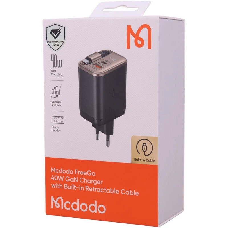 شارژر دیواری 40 وات مک دودو FreeGo CH-428 GaN PD 3A