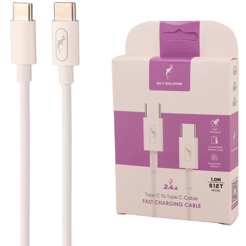 کابل دو سر تایپ سی فست شارژ 2.4 آمپر اسکای دلفین S12T طول 1 متر