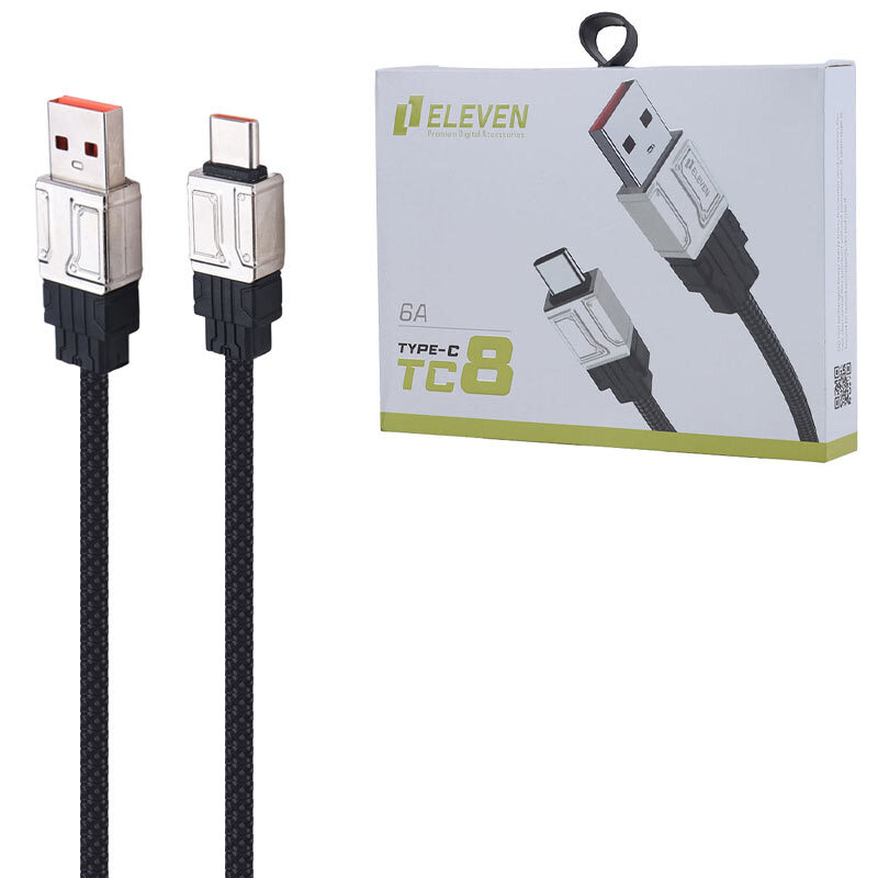 کابل تایپ سی فست شارژ 6 آمپر ایلون TC8 طول 1 متر