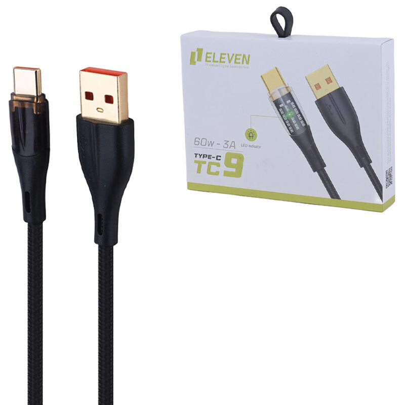 کابل تایپ سی فست شارژ 60 وات ایلون TC9 طول 1 متر
