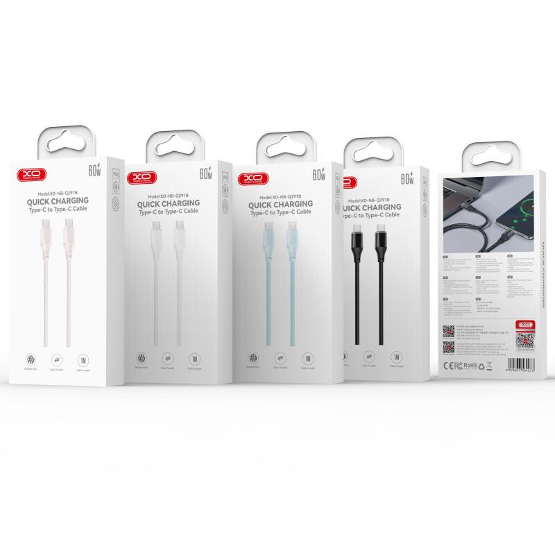 کابل دو سر تایپ سی فست شارژ 60 وات ایکس او XO-NB-Q291B طول 1 متر