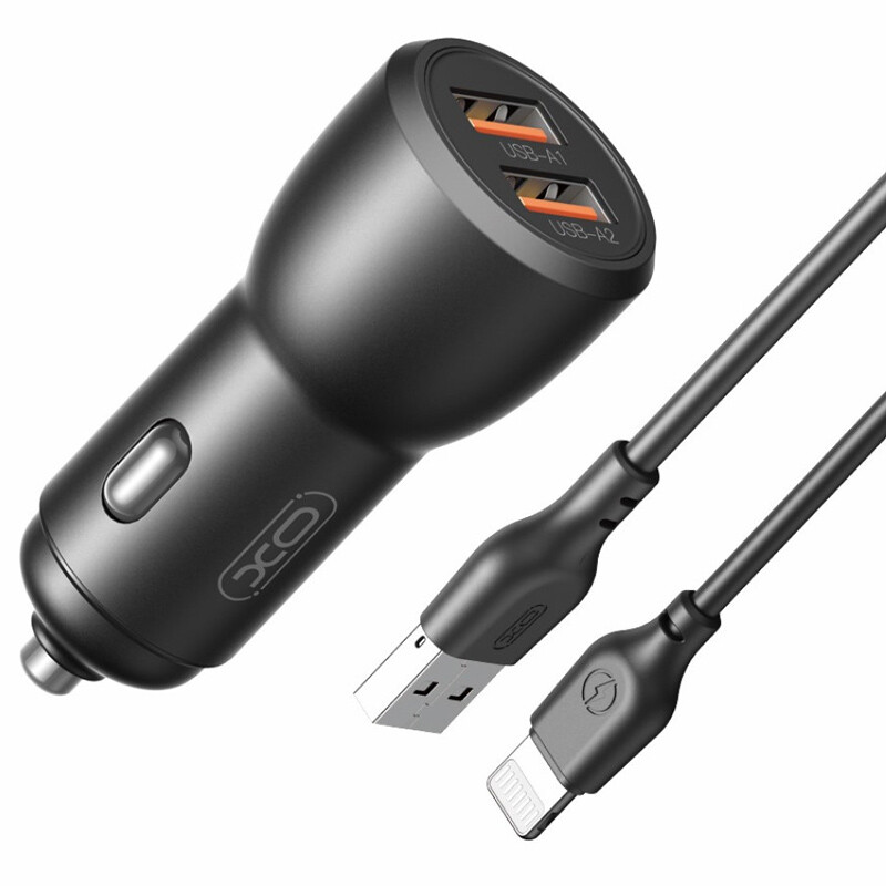 شارژر فندکی 18 وات ایکس او XO-CC55 + کابل آیفونی