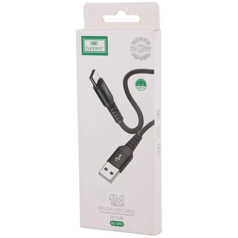 کابل تایپ سی فست شارژ 2.1 آمپر ارلدام EC-121C طول 1 متر