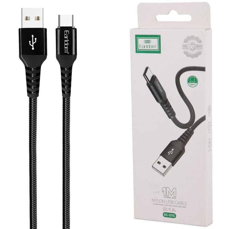 کابل تایپ سی فست شارژ 2.1 آمپر ارلدام EC-121C طول 1 متر
