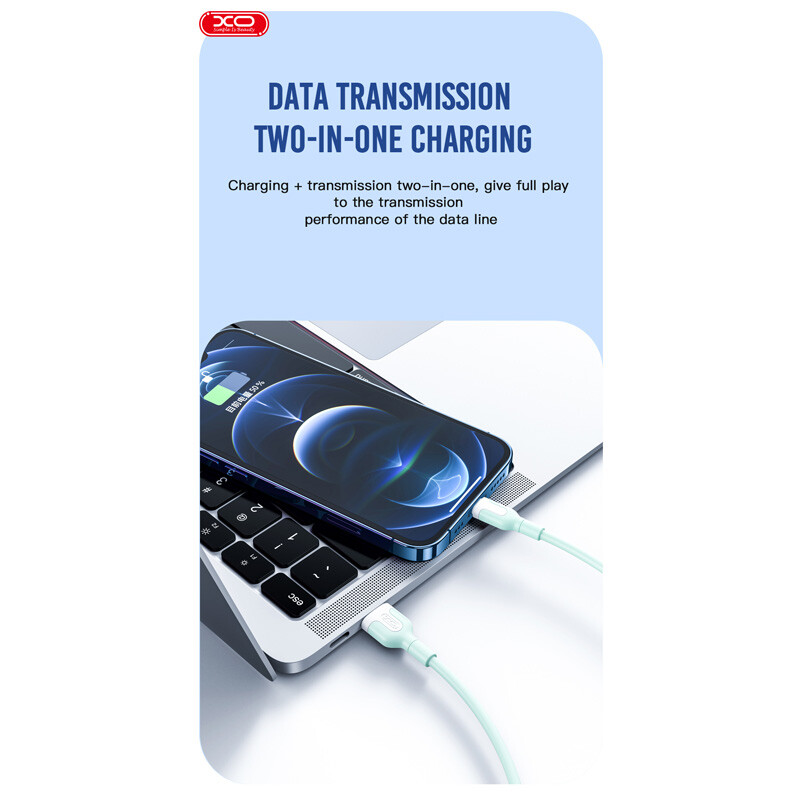 کابل تایپ سی فست شارژ 2.1 آمپر ایکس او XO-NB212 طول 1 متر بسته 30 عددی