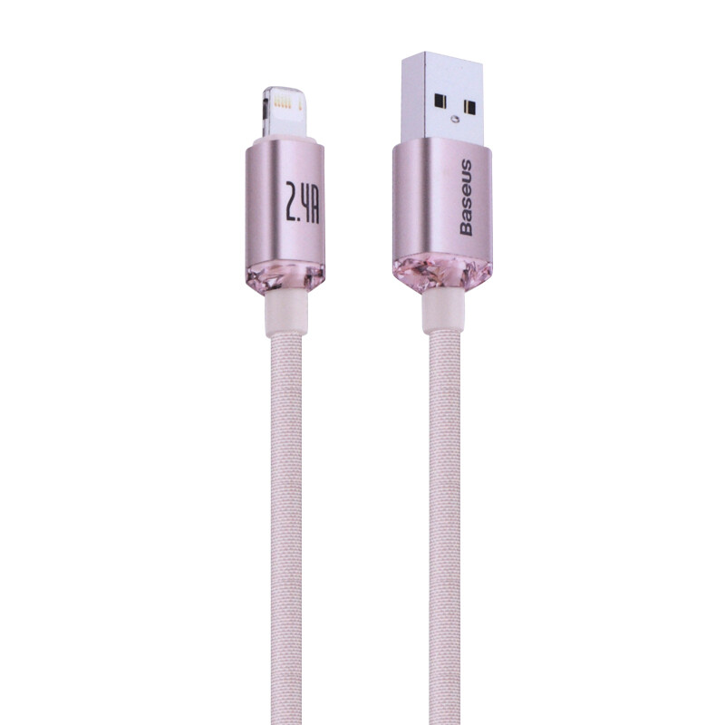 کابل لایتنینگ فست شارژ 2.4 آمپر باسئوس Crystal Shine CAJY00010 طول 2 متر