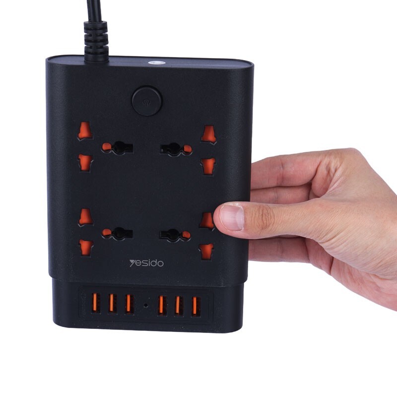 چند راهی 4 خانه یسیدو MC08 با کابل 1.88 متری + شارژر USB