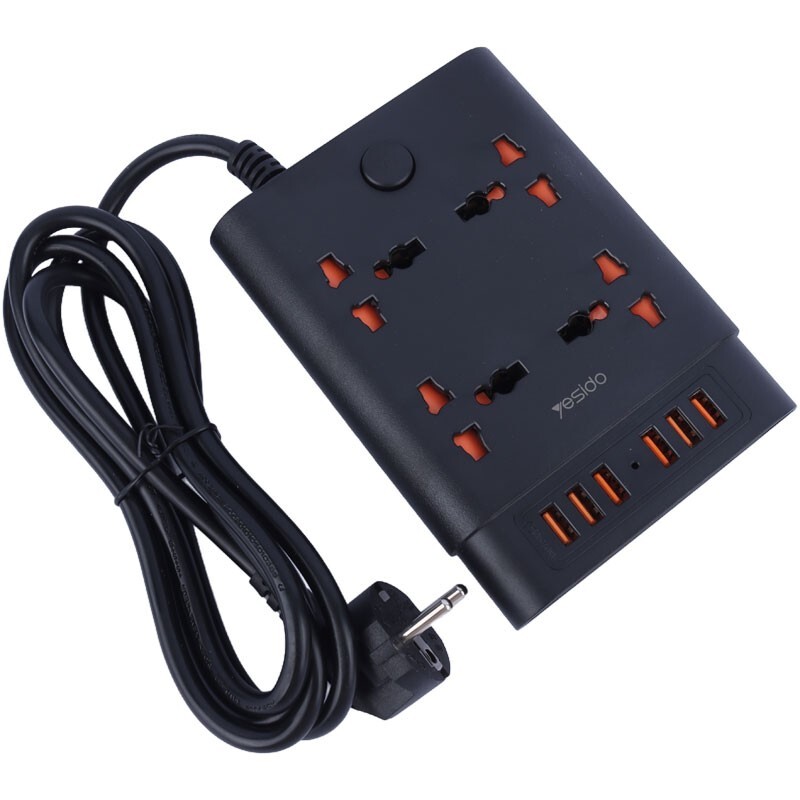چند راهی 4 خانه یسیدو MC08 با کابل 1.88 متری + شارژر USB