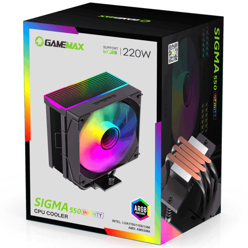 خنک کننده پردازنده گیم مکس Sigma 550 Infinity Black