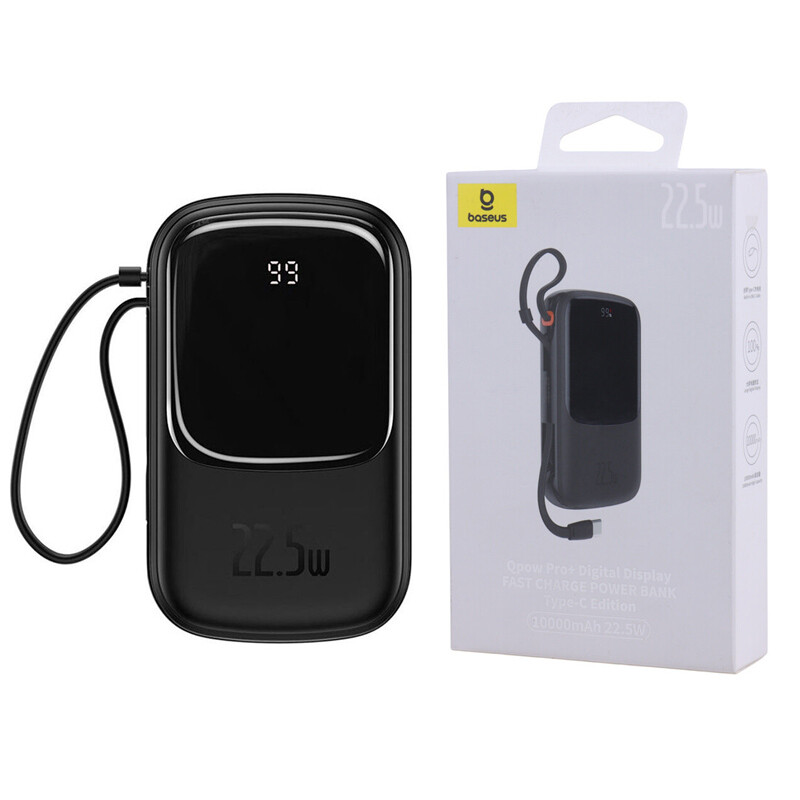 پاور بانک فست شارژ باسئوس Qpow Pro+ P10067100112 22.5W ظرفیت 10000 میلی آمپر ساعت