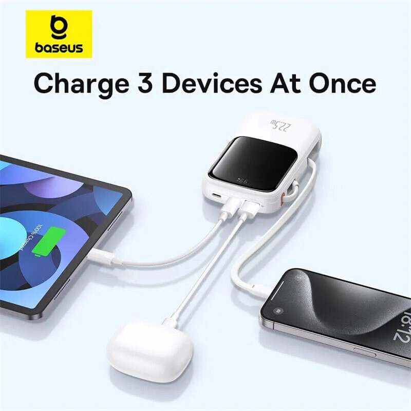 پاور بانک فست شارژ باسئوس Qpow Pro+ P10067100112 22.5W ظرفیت 10000 میلی آمپر ساعت