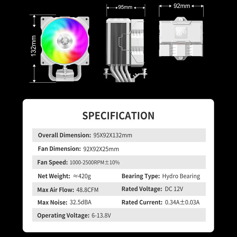 خنک کننده پردازنده گیم مکس Gamma 90 Digital White