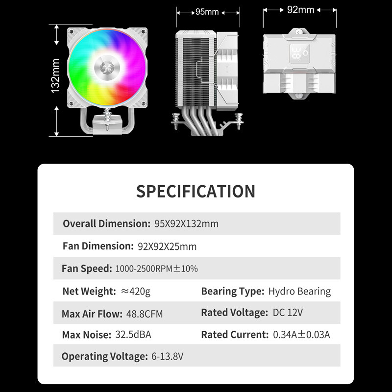 خنک کننده پردازنده گیم مکس Gamma 90 Digital White