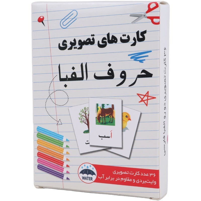 فلش کارت آموزشی حروف الفبای فارسی بسته 36 عددی