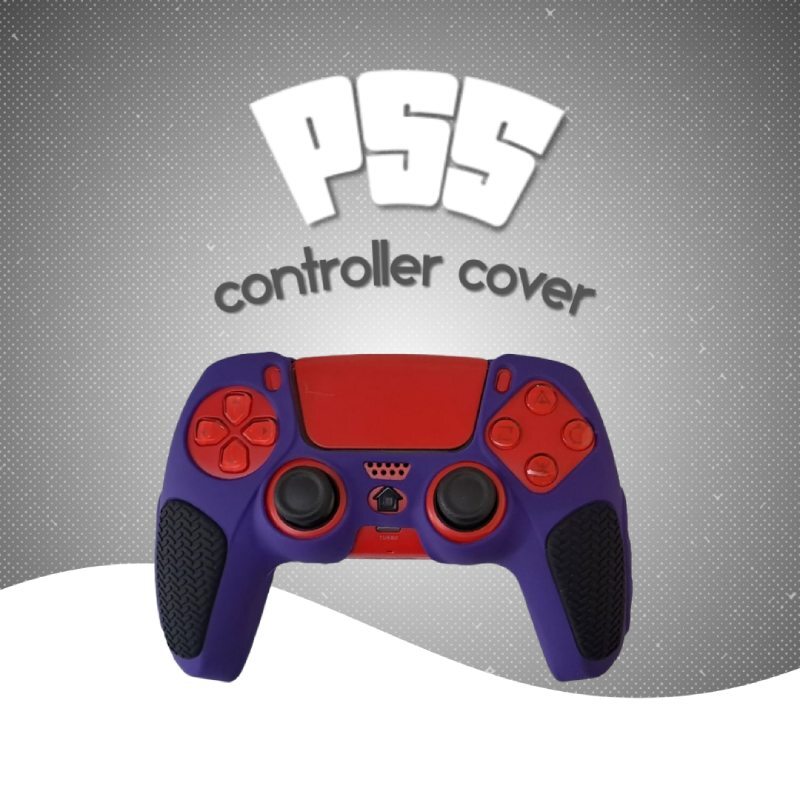 روکش دسته بازی PS5 استوپ دار زمینه بنفش مشکی