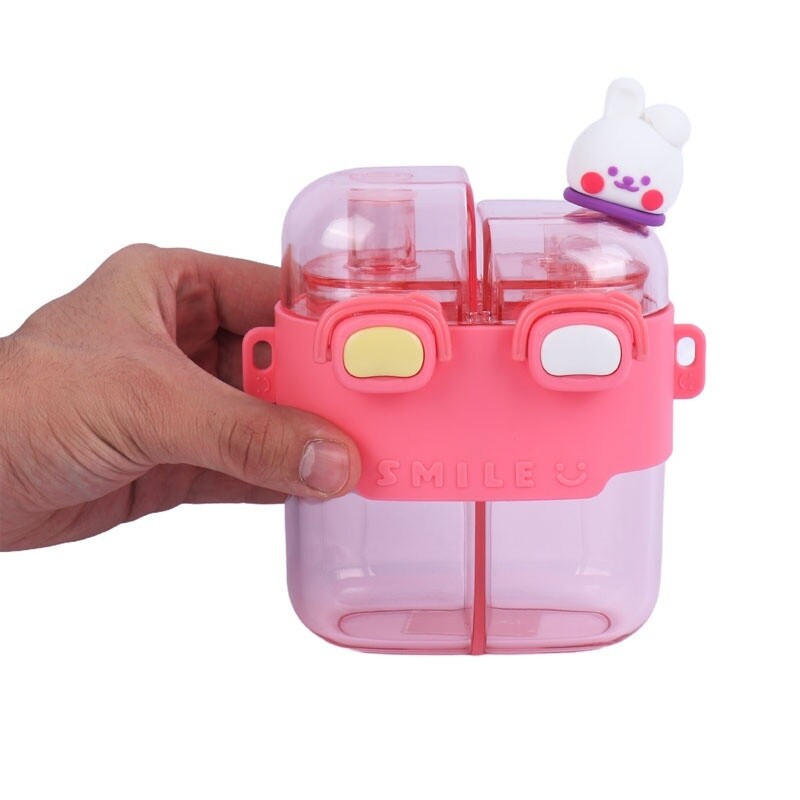 قمقمه 550 سی سی دو مخزنه دور سیلیکون Summer Smile