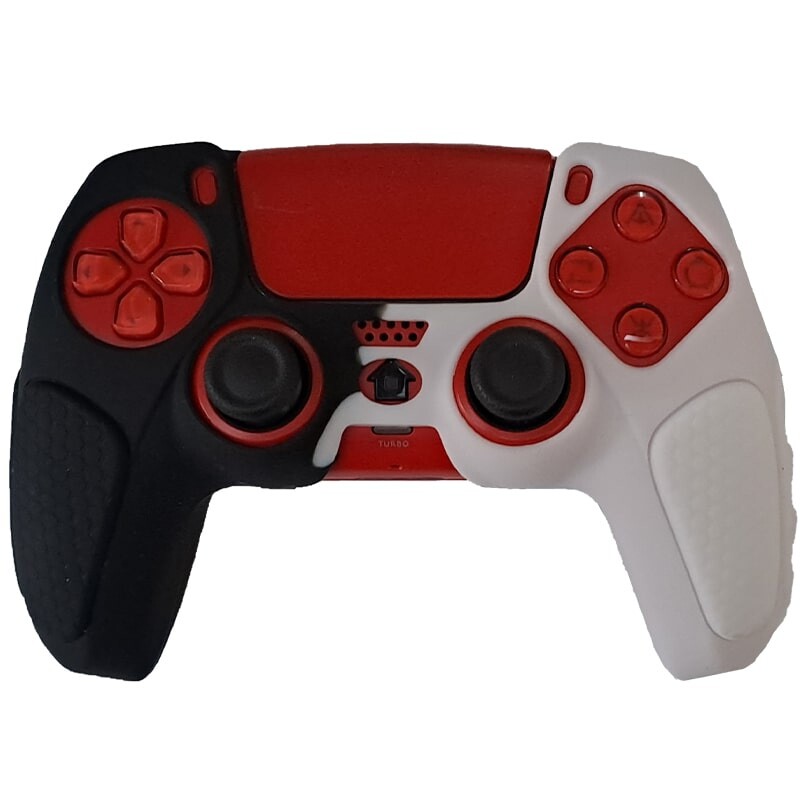 روکش دسته بازی PS5 استوپ دار زمینه مشکی سفید کد 2