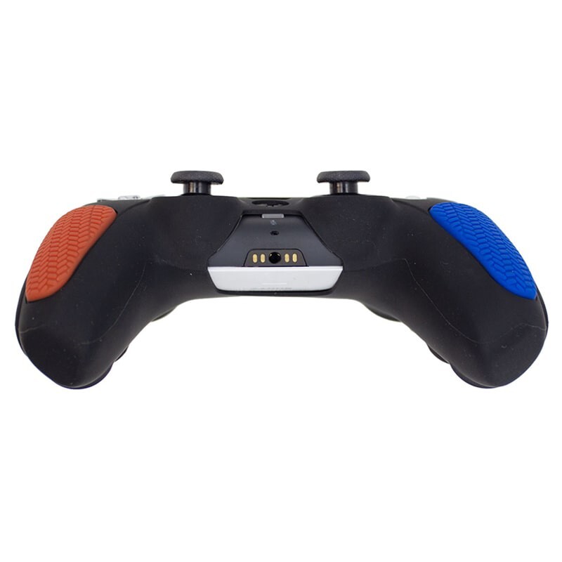 روکش دسته بازی PS5 استوپ دار زمینه مشکی آبی قرمز