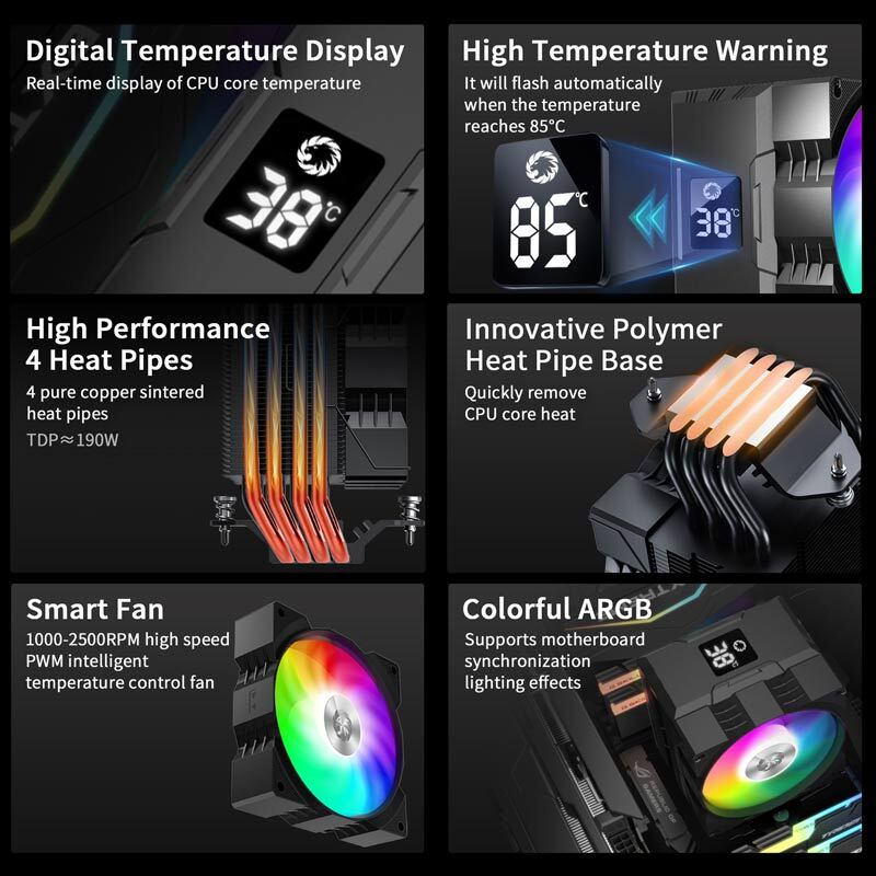 خنک کننده پردازنده گیم مکس Gamma 90 Digital Black