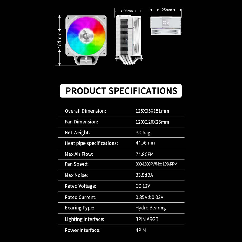 خنک کننده پردازنده گیم مکس Sigma 520 Digital White