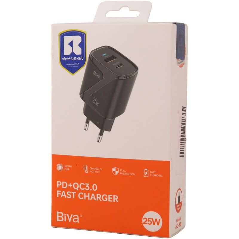 شارژر دیواری 25 وات بیوا HC-38 QC3.0 PD 3A
