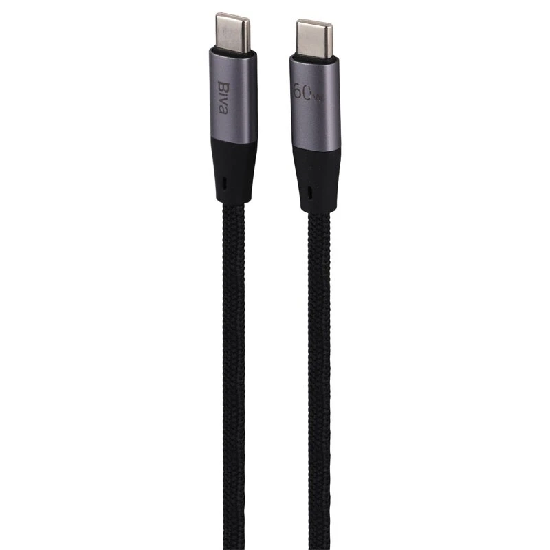 کابل دو سر تایپ سی فست شارژ 60 وات بیوا C-34CC طول 1.2 متر