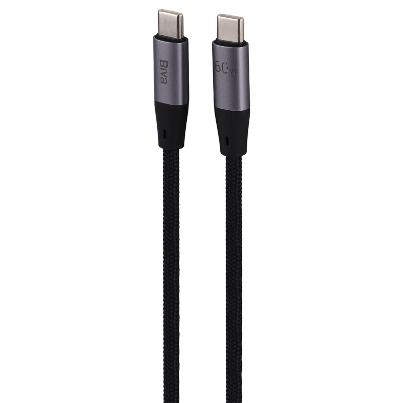 کابل دو سر تایپ سی فست شارژ 60 وات بیوا C-34CC طول 1.2 متر