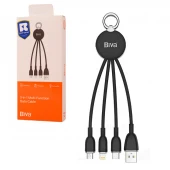 کابل کوتاه سه سر فست شارژ 2.4 آمپر بیوا C-42 طول 15 سانتی متر