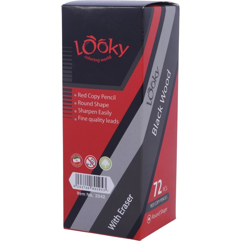 مداد قرمز لوکی Looky 2042 بسته 72 عددی