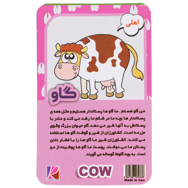 فلش کارت آموزشی حیوانات بسته 5 عددی